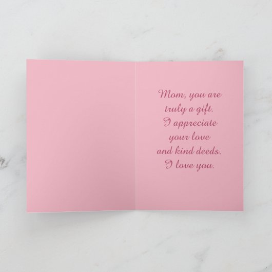 Happy Moederdag roze Roses Kaart (Binnen)