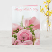 Happy Moederdag roze Roses Kaart (Gele Bloem)