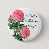 Happy Moederdag roze Roses Ronde Button 5,7 Cm (Voorkant)