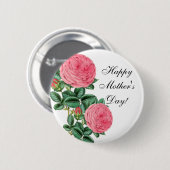 Happy Moederdag roze Roses Ronde Button 5,7 Cm (Voorkant /achterkant)