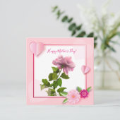 Happy Moederdag roze Roses Waterverf Floral Feestdagenkaart (Staand voorkant)