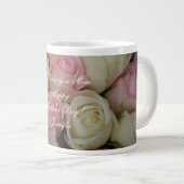 Happy Moederdag roze rozen Floral fotografie Grote Koffiekop (Voorkant rechts)