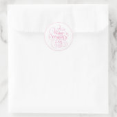 Happy Moederdag roze script Ronde Sticker (Tas)