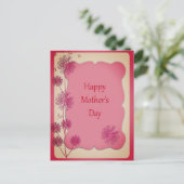 Happy Moederdag roze sierstrim en Dandelion Seeds Briefkaart (Staand voorkant)