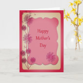 Happy Moederdag roze sierstrim en Dandelion Seeds Kaart (Gele Bloem)