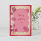 Happy Moederdag roze sierstrip Dandelion Seeds Fla Kaart (Staand voorkant)