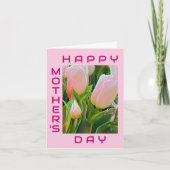 Happy Moederdag Roze Tinged Tulips Floral Card Kaart (Voorkant)