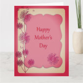Happy Moederdag Roze Trim & Dandelion Seeds Big Kaart (Voorkant)
