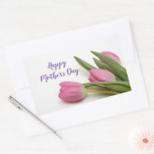 Happy Moederdag roze Tulips Rechthoekige Sticker (Envelop)