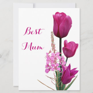Happy Moederdag  roze tulpen bloemenliefde Feestdagenkaart
