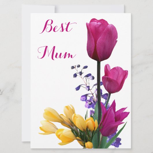 Happy Moederdag  roze tulpen bloemenliefde Feestdagenkaart (Voorkant)