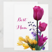 Happy Moederdag roze tulpen bloemenliefde Feestdagenkaart (Voorkant / Achterkant)