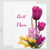 Happy Moederdag  roze tulpen bloemenliefde Feestdagenkaart (Voorkant / Achterkant)