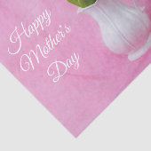 Happy Moederdag roze tulpen in vase Tissuepapier (Detail)