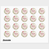 Happy Moederdag - Roze Vintage Ronde Sticker (Vel)