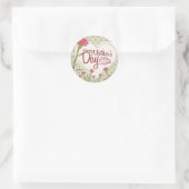 Happy Moederdag - Roze Vintage Ronde Sticker (Tas)