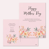 Happy Moederdag Roze Waterverf Bloemenscript Feestdagenkaart