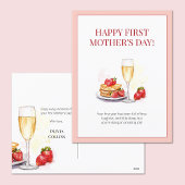 Happy Moederdag Roze Waterverf Eerste keer mama Feestdagenkaart