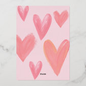 Happy Moederdag roze Waterverf geïllustreerd Folie Feestdagenkaart (Achterkant)