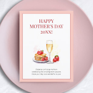 Happy Moederdag Roze Waterverf Lange afstand Feestdagenkaart