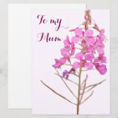 Happy Moederdag roze wilde bloem boho bloemen Feestdagenkaart (Voorkant / Achterkant)