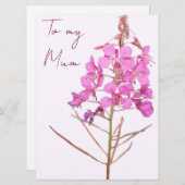 Happy Moederdag roze wilde bloem boho bloemen Feestdagenkaart (Voorkant / Achterkant)