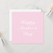 Happy Moederdag roze witte elegant script chic Kaart (Voorkant / Achterkant in situ)