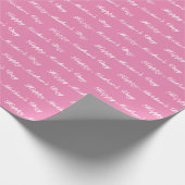 Happy Moederdag roze witte het manuscriptpatroonbe Cadeaupapier (Hoek)