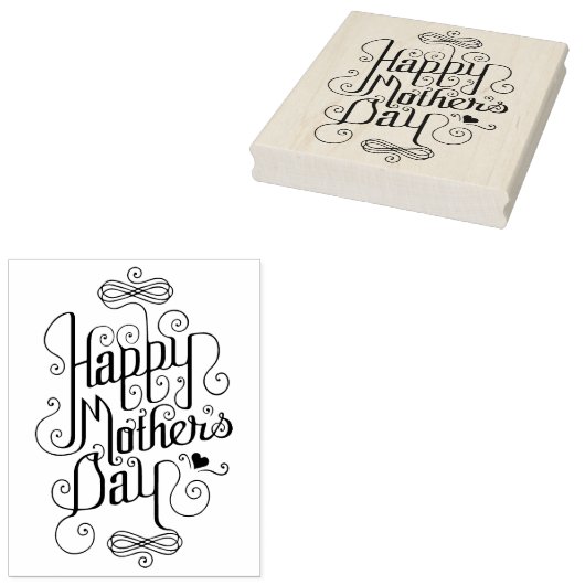 Happy Moederdag Rubber Art Stamp Rubberstempel (Gestempeld)