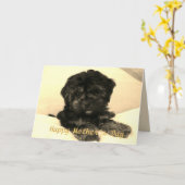 Happy Moederdag Schattige Baby Dog Kaart (Gele Bloem)