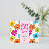 Happy Moederdag Schattige Flower Dog Fotocollage Briefkaart (Staand voorkant)