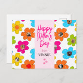 Happy Moederdag Schattige Flower Dog Fotocollage Briefkaart (Voorkant / Achterkant)