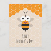 Happy Moederdag Schattige Honey Bee Honeycomb Briefkaart (Voorkant)
