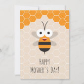 Happy Moederdag Schattige Honey Bee Honeycomb Feestdagenkaart (Voorkant)