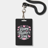 Happy Moederdag Schattigee Bloemen Moeder Oma Badge (Voorzijde met lanyard)
