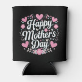 Happy Moederdag Schattigee Bloemen Moeder Oma Blikjeskoeler (Voorkant)