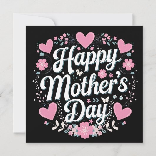 Happy Moederdag Schattigee Bloemen Moeder Oma Kaart (Voorkant)