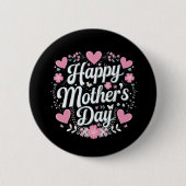 Happy Moederdag Schattigee Bloemen Moeder Oma Ronde Button 5,7 Cm (Voorkant)