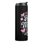 Happy Moederdag Schattigee Bloemen Moeder Oma Thermosbeker (Gedraaid links)