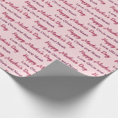 Happy Moederdag Script Bleek Roze Naam van Giver Cadeaupapier (Hoek)
