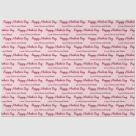 Happy Moederdag Script Bleek Roze Naam van Giver Tissuepapier