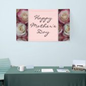 Happy Moederdag Script Blush Pink Floral Spandoek (Beurs)