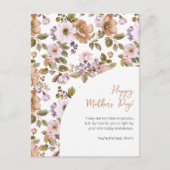 Happy Moederdag Script Schattige Bloemen Beste Mam Feestdagenkaart (Voorkant)