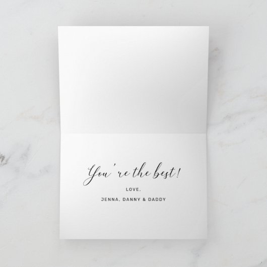 Happy Moederdag Script Typography Photo Holiday Feestdagen Kaart (Binnen)