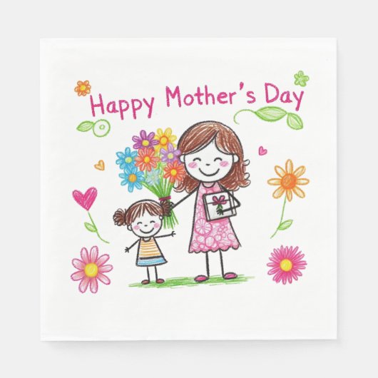 Happy Moederdag Servet (Voorkant)