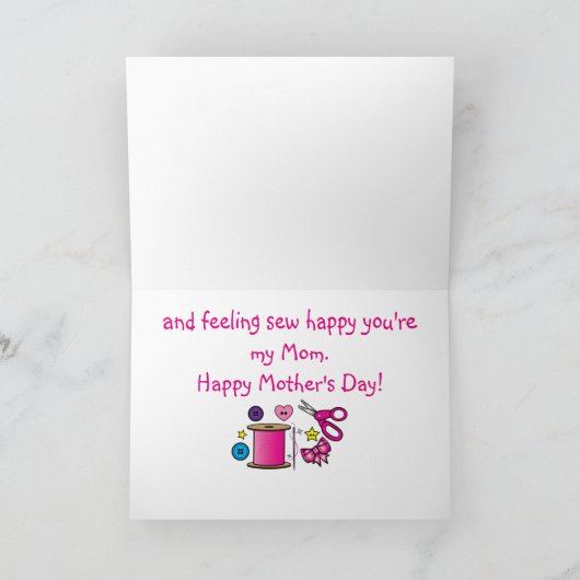 Happy Moederdag Sewing Kaart (Binnen)