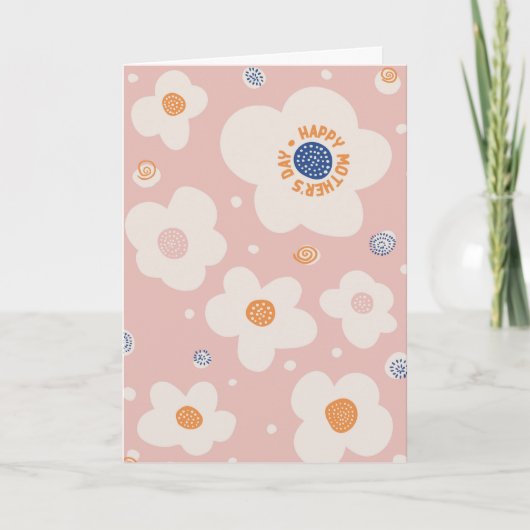 Happy Moederdag Simple Floral Wenskaart Kaart (Voorkant)