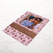 Happy Moederdag Simple Florals Roze Folie Feestdagenkaart (Gedraaid)