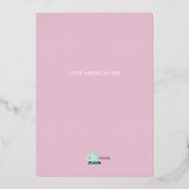 Happy Moederdag Simple Florals Roze Folie Feestdagenkaart (Achterkant)