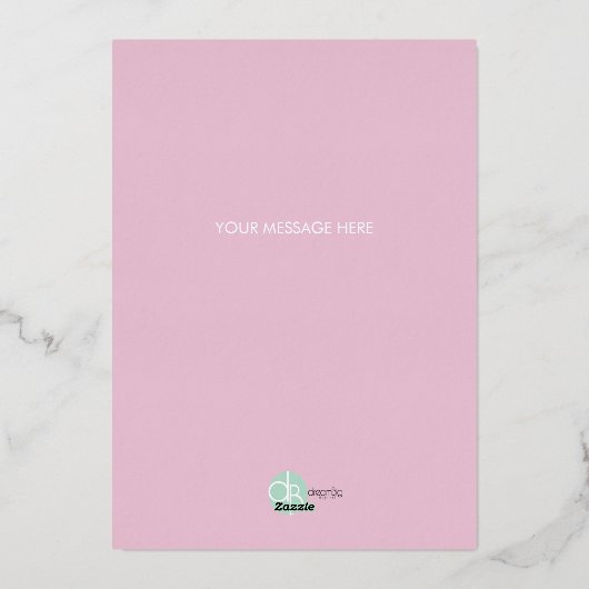 Happy Moederdag Simple Florals Roze Folie Feestdagenkaart (Achterkant)